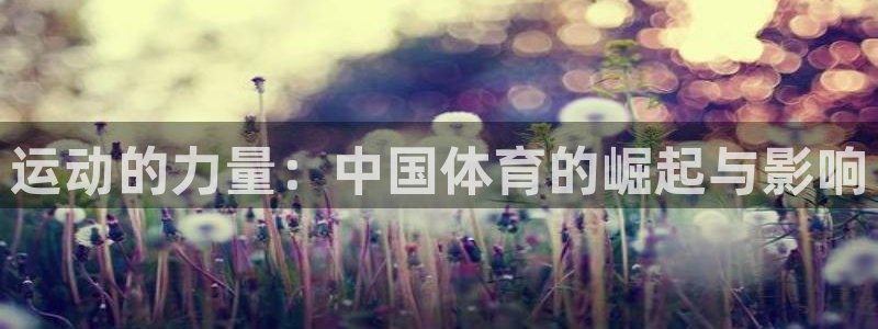 运动的力量：中国体育的崛起与影响